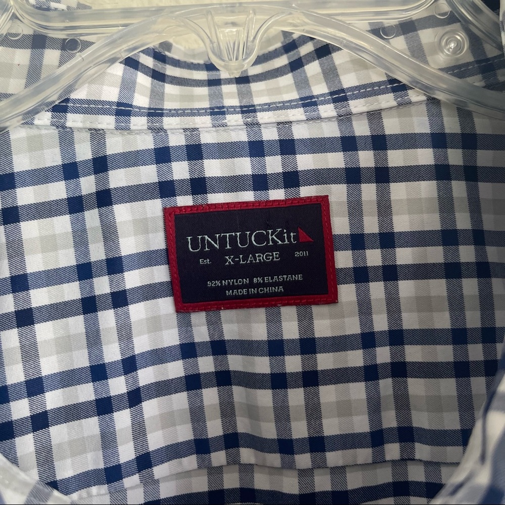 Untuckit Stretch Checkered Button Down Long Sleev… - image 4